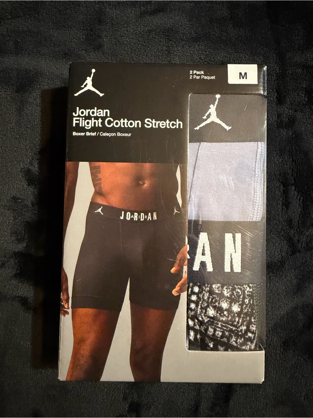 Jordan Flight Cotton Stretch Men's Boxer Briefs - Black/Gray (M)🏀